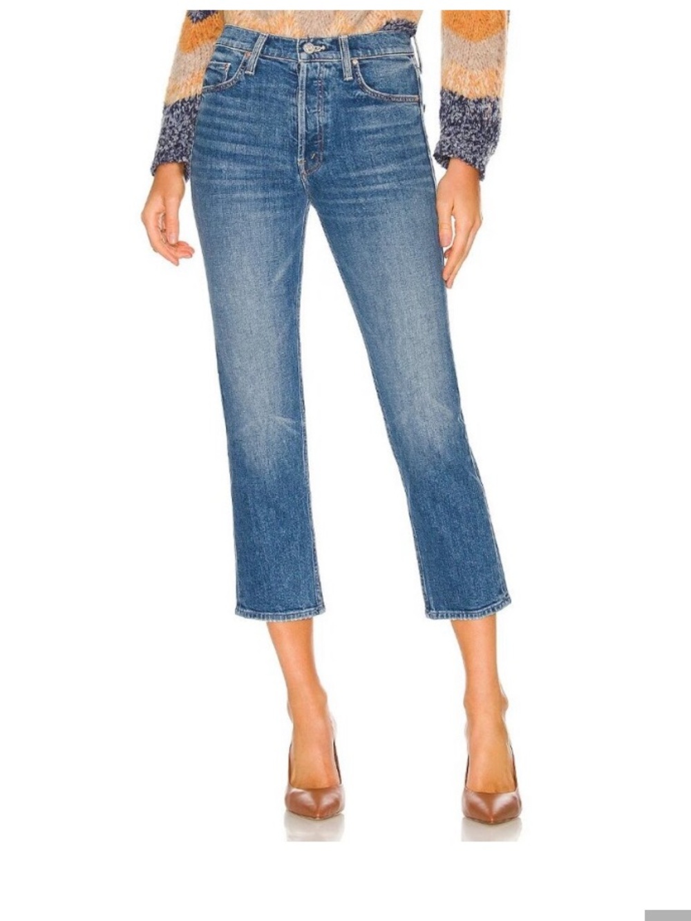 MOTHER The Tomcat Running With Scissors Cropped Straight Jeans Size 30